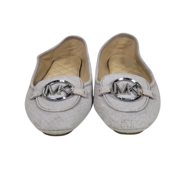 Michael Kors Gray Suede Quilted Ballet Flats Womens Size 9M Classic Logo Slip-On - Picture 4 of 8